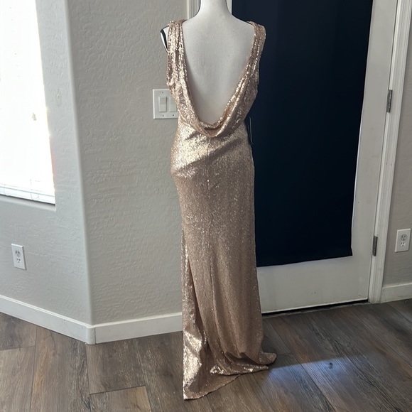 NWT, LULUS, Gold, Sequins, Low Scoop Back, Formal, Bridesmaids, Dress, S… - Picture 6 of 10